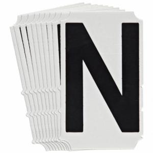 BRADY 5140P-N Numbers And Letters Labels, 4 Inch Character Height, Non-Reflective, Gothic, Black, 10 PK | CT3HPE 800NP1