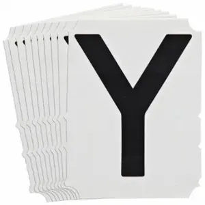 BRADY 5140P-Y Numbers And Letters Labels, 4 Inch Character Height, Non-Reflective, Gothic, Black, 10 PK | CT3KLM 800NR3