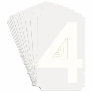 BRADY 5170P-4 Numbers And Letters Labels, 4 Inch Character Height, Non-Reflective, Gothic, White, 10 PK | CT3HPT 800NR9