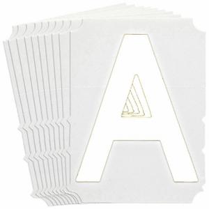 BRADY 5170P-A Numbers And Letters Labels, 4 Inch Character Height, Non-Reflective, Gothic, White, 10 PK | CT3HQA 800P88