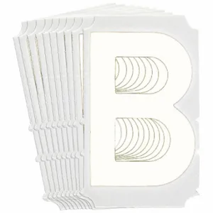 BRADY 5170P-B Numbers And Letters Labels, 4 Inch Character Height, Non-Reflective, Gothic, White, 10 PK | CT3HQT 800P89