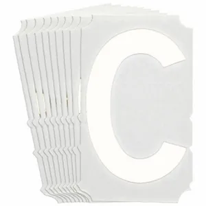 BRADY 5170P-C Numbers And Letters Labels, 4 Inch Character Height, Non-Reflective, Gothic, White, 10 PK | CT3HPP 800P90