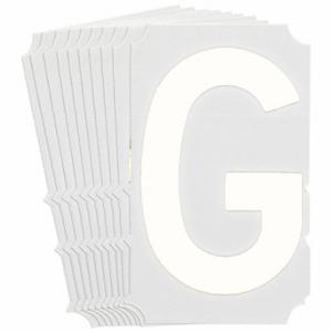 BRADY 5170P-G Zahlen- und Buchstabenetiketten, 4 Zoll Zeichenhöhe, nicht reflektierend, Gothic, Weiß, 10 PK | CT3HQJ 800P91