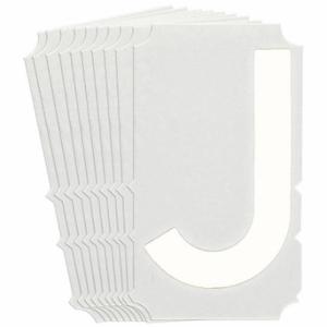 BRADY 5170P-J Numbers And Letters Labels, 4 Inch Character Height, Non-Reflective, Gothic, White, 10 PK | CT3HPU 800P94