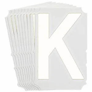 BRADY 5170P-K Numbers And Letters Labels, 4 Inch Character Height, Non-Reflective, Gothic, White, 10 PK | CT3KTN 800P95