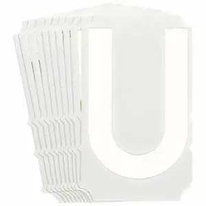 BRADY 5170P-U Numbers And Letters Labels, 4 Inch Character Height, Non-Reflective, Gothic, White, 10 PK | CT3HQC 800PA4