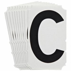 BRADY 5180P-C Numbers And Letters Labels, 6 Inch Character Height, Non-Reflective, Gothic, Black, 10 PK | CT3HXD 800NV5