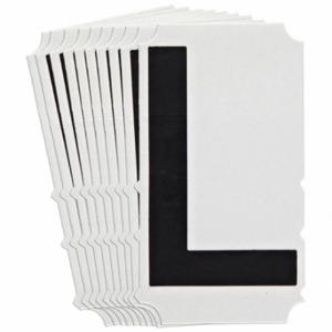 BRADY 5180P-L Numbers And Letters Labels, 6 Inch Character Height, Non-Reflective, Gothic, Black, 10 PK | CT3JHV 800NW4