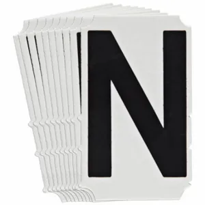 BRADY 5180P-N Numbers And Letters Labels, 6 Inch Character Height, Non-Reflective, Gothic, Black, 10 PK | CT3HXY 800NW6