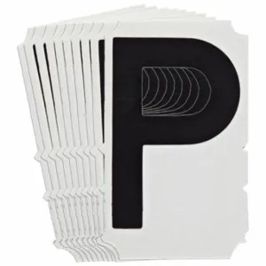 BRADY 5180P-P Numbers And Letters Labels, 6 Inch Character Height, Non-Reflective, Gothic, Black, 10 PK | CT3HXB 800NW8