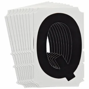 BRADY 5180P-Q Numbers And Letters Labels, 6 Inch Character Height, Non-Reflective, Gothic, Black, 10 PK | CT3KMD 800NX0