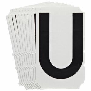 BRADY 5180P-U Numbers And Letters Labels, 6 Inch Character Height, Non-Reflective, Gothic, Black, 10 PK | CT3JHJ 800NX4