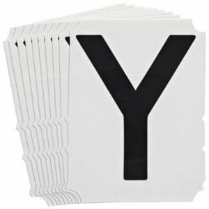 BRADY 5180P-Y Numbers And Letters Labels, 6 Inch Character Height, Non-Reflective, Gothic, Black, 10 PK | CT3JHK 800NX8