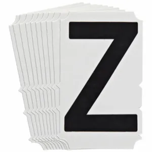 BRADY 5180P-Z Numbers And Letters Labels, 6 Inch Character Height, Non-Reflective, Gothic, Black, 10 PK | CT3HYB 800NX9