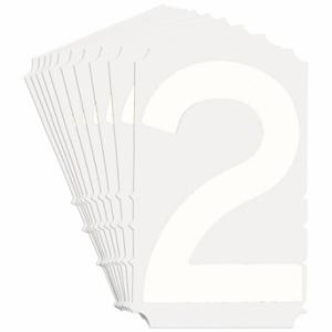 BRADY 5210P-2 Numbers And Letters Labels, 6 Inch Character Height, Non-Reflective, Gothic, White, 10 PK | CT3JYR 800NY2