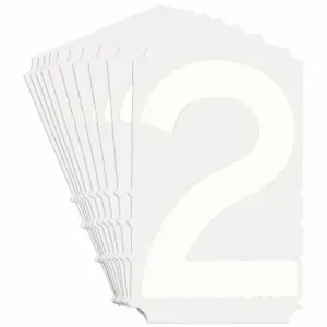 BRADY 5210P-2 Numbers And Letters Labels, 6 Inch Character Height, Non-Reflective, Gothic, White, 10 PK | CT3JYR 800NY2