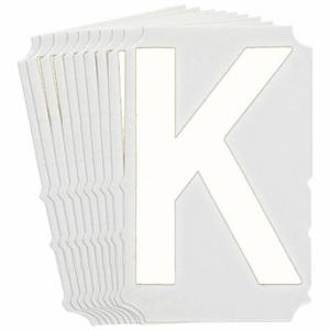 BRADY 5210P-K Numbers And Letters Labels, 6 Inch Character Height, Non-Reflective, Gothic, White, 10 PK | CT3JZK 800PC8