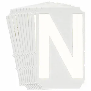 BRADY 5210P-N Numbers And Letters Labels, 6 Inch Character Height, Non-Reflective, Gothic, White, 10 PK | CT3KUM 800PD0