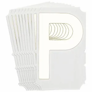 BRADY 5210P-P Numbers And Letters Labels, 6 Inch Character Height, Non-Reflective, Gothic, White, 10 PK | CT3JZM 800PD2