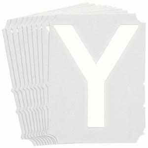 BRADY 5210P-Y Numbers And Letters Labels, 6 Inch Character Height, Non-Reflective, Gothic, White, 10 PK | CT3JZJ 800PE0