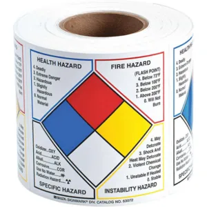 BRADY 53071 Label Paper Label 6 Inch Height x 6 Inch Width 500 Labels | AH4ZRV 35TJ51