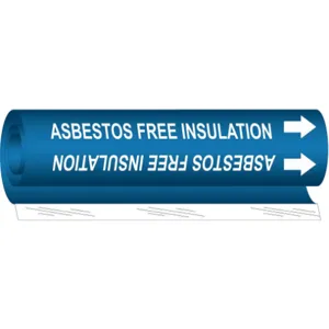 BRADY 5632-II Pipe Marker Asbestos Free Insulation | AF8BWL 24VE35