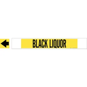 BRADY 5634-HPHV Pipe Marker Black Liquor Y 8 Inch Or Larger | AA6MNJ 14H757