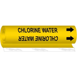 BRADY 5653-O Pipe Marker Chlorine Water | AF8BMJ 24VC33