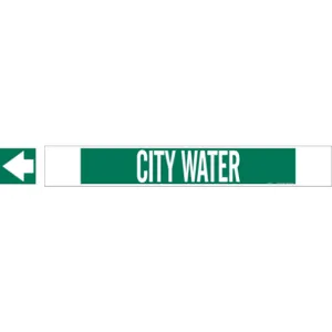 BRADY 5655-HPHV Pipe Marker City Water Green 8 Inch Or Greater | AA6MPT 14H788