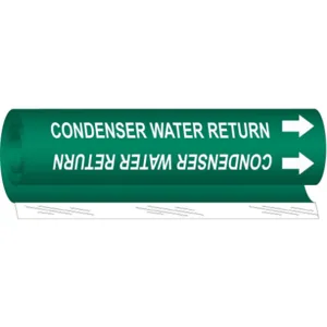 BRADY 5665-I Pipe Marker Condenser Water Return Green | AA6MQU 14H813