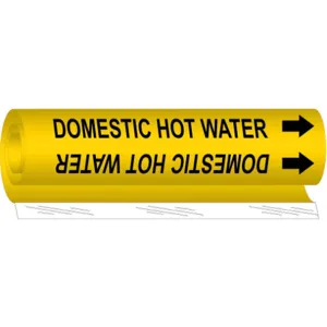 BRADY 5675-O Pipe Marker Domestic Hot Water 1/2 To 1-3/8 | AA6MRN 14H831