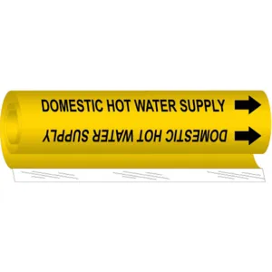 BRADY 5677-II Pipe Marker Domestic Hot Water Supply | AF8BXL 24VE58