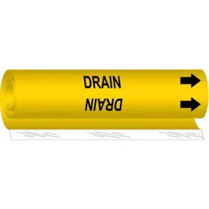 BRADY 5679-O Pipe Marker Drain Yellow 1/2 To 1-3/8 In | AA6MRY 14H840