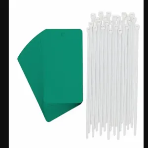 BRADY 56939-PK Tag, Metal, Green, Rectangle, 25 PK | CP2MPF 783XP9