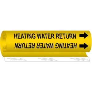 BRADY 5702-I Pipe Marker Heating Water Return Yellow | AA6MUR 14H880