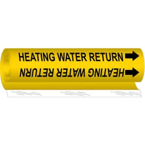 BRADY 5702-II Pipe Marker Heating Water Return Yellow | AA6MUT 14H881