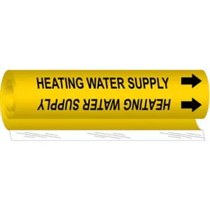 BRADY 5703-I Pipe Marker Heating Water Supply Yellow | AA6MUW 14H884