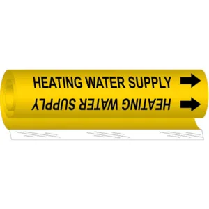 BRADY 5703-O Pipe Marker Heating Water Supply 1/2 To 1-3/8 | AA6MUY 14H886