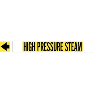 BRADY 5706-HPHV Pipe Marker High Pressure Steam 8 Inch Or Greater | AA6MUZ 14H887