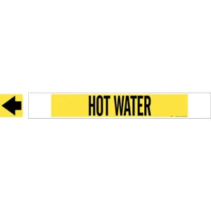 BRADY 5707-HPHV Pipe Marker Hot Water Y 8 Inch Or Greater | AA6MVD 14H891