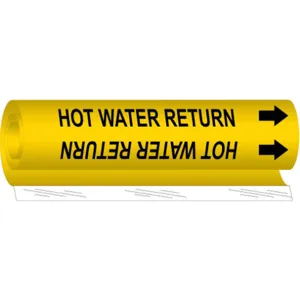 BRADY 5708-I Pipe Marker Hot Water Return | AF8BTQ 24VD69