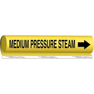 BRADY 5723-I Pipe Marker Medium Pressure Steam Yellow | AA6MWC 14H914