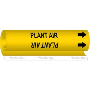 BRADY 5738-O Pipe Marker Plant Air Yellow 1/2 To 1-3/8 In | AA6MXQ 14H949