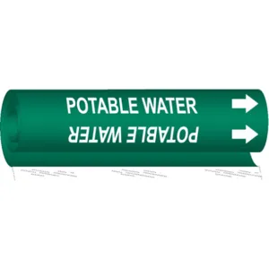 BRADY 5744-O Pipe Marker Potable Water 1/2 To 1-3/8 In | AA6MXY 14H956