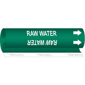 BRADY 5750-I Pipe Marker Raw Water Green 1-1/2 To 2-3/8 In | AA6MYH 14H965