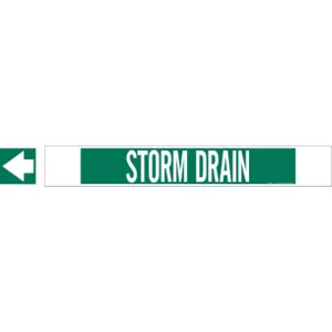 BRADY 5769-HPHV Pipe Marker Storm Drain Green 8 Inch Or Larger | AA6MZH 14H988