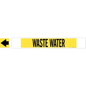 BRADY 5784-HPHV Pipe Marker Waste Water Y 8 Inch Or Greater | AA6NAL 14J015