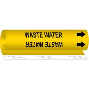 BRADY 5784-O Pipe Marker Waste Water Y 1/2 To 1-3/8 In | AA6NAP 14J018