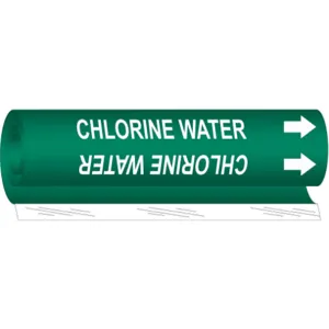 BRADY 5813-O Pipe Marker Chlorine Water | AF8BMK 24VC34