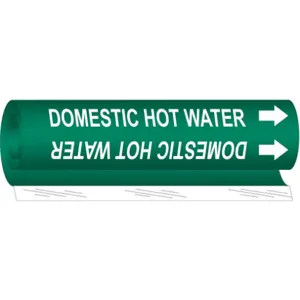 BRADY 5815-O Pipe Marker Domestic Hot Water | AF8BMQ 24VC39